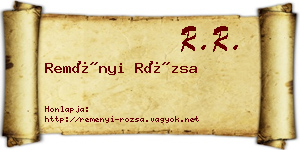 Reményi Rózsa névjegykártya